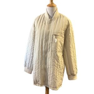 TOPSHOP QUILTED BOMBER JACKET WINTER WHITE SIZE 8 TO 10 NEW WITH TAGS